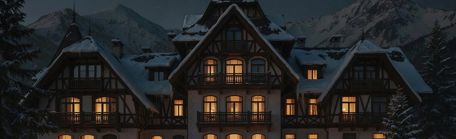 Resort montan de iarnă — imagine ilustrativă